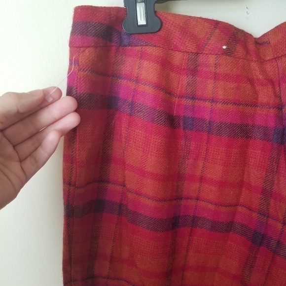 Vintage Red and Purple Plaid Trousers - Picture 7 of 8